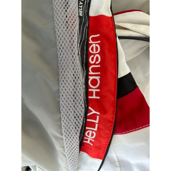 Helly Hansen Mens White Offshore Sailing Jacket Waterproof & Windproof Red & Bla - Picture 6 of 7